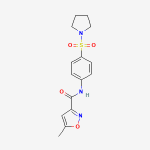 molecular formula C15H17N3O4S B4943232 5-methyl-N-[4-(1-pyrrolidinylsulfonyl)phenyl]-3-isoxazolecarboxamide 