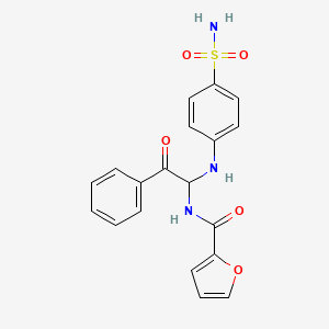 molecular formula C19H17N3O5S B4943234 N-(1-{[4-(aminosulfonyl)phenyl]amino}-2-oxo-2-phenylethyl)-2-furamide 