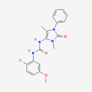 molecular formula C19H19ClN4O3 B4943249 N-(2-chloro-5-methoxyphenyl)-N'-(3,5-dimethyl-2-oxo-1-phenyl-2,3-dihydro-1H-imidazol-4-yl)urea 