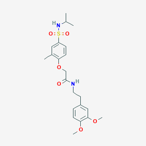 molecular formula C22H30N2O6S B4943261 N-[2-(3,4-dimethoxyphenyl)ethyl]-2-{4-[(isopropylamino)sulfonyl]-2-methylphenoxy}acetamide 