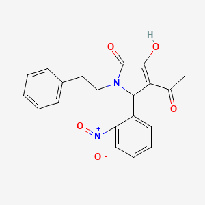 molecular formula C20H18N2O5 B4943272 4-acetyl-3-hydroxy-5-(2-nitrophenyl)-1-(2-phenylethyl)-1,5-dihydro-2H-pyrrol-2-one 