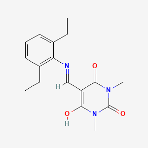 molecular formula C17H21N3O3 B4943305 5-{[(2,6-diethylphenyl)amino]methylene}-1,3-dimethyl-2,4,6(1H,3H,5H)-pyrimidinetrione 