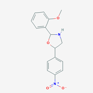 molecular formula C16H16N2O4 B494331 2-(2-Methoxyphenyl)-5-(4-nitrophenyl)-1,3-oxazolidine 