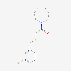 molecular formula C15H20BrNOS B4943323 1-{[(3-bromobenzyl)thio]acetyl}azepane 