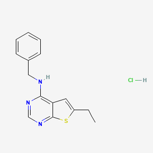 molecular formula C15H16ClN3S B4943328 N-benzyl-6-ethylthieno[2,3-d]pyrimidin-4-amine hydrochloride 