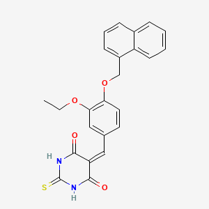 molecular formula C24H20N2O4S B4943330 5-[3-ethoxy-4-(1-naphthylmethoxy)benzylidene]-2-thioxodihydro-4,6(1H,5H)-pyrimidinedione 