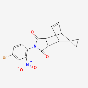 molecular formula C17H13BrN2O4 B4943350 4'-(4-bromo-2-nitrophenyl)-4'-azaspiro[cyclopropane-1,10'-tricyclo[5.2.1.0~2,6~]decane]-8'-ene-3',5'-dione 
