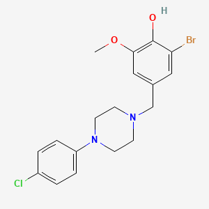 molecular formula C18H20BrClN2O2 B4943352 2-bromo-4-{[4-(4-chlorophenyl)-1-piperazinyl]methyl}-6-methoxyphenol 