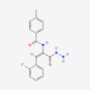 molecular formula C17H16FN3O2 B4943365 N-[2-(2-fluorophenyl)-1-(hydrazinocarbonyl)vinyl]-4-methylbenzamide 