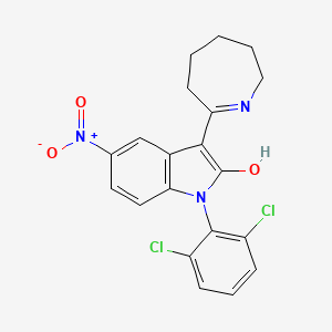 molecular formula C20H17Cl2N3O3 B4943375 3-(2-azepanylidene)-1-(2,6-dichlorophenyl)-5-nitro-1,3-dihydro-2H-indol-2-one 
