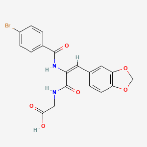 molecular formula C19H15BrN2O6 B4943383 N-{3-(1,3-benzodioxol-5-yl)-2-[(4-bromobenzoyl)amino]acryloyl}glycine 