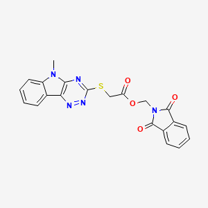 molecular formula C21H15N5O4S B4943395 (1,3-dioxo-1,3-dihydro-2H-isoindol-2-yl)methyl [(5-methyl-5H-[1,2,4]triazino[5,6-b]indol-3-yl)thio]acetate 