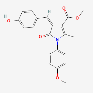 molecular formula C21H19NO5 B4943406 methyl 4-(4-hydroxybenzylidene)-1-(4-methoxyphenyl)-2-methyl-5-oxo-4,5-dihydro-1H-pyrrole-3-carboxylate 