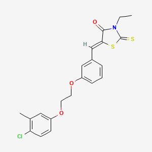 molecular formula C21H20ClNO3S2 B4943412 5-{3-[2-(4-chloro-3-methylphenoxy)ethoxy]benzylidene}-3-ethyl-2-thioxo-1,3-thiazolidin-4-one 