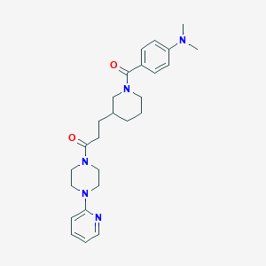 molecular formula C26H35N5O2 B4943419 N,N-dimethyl-4-[(3-{3-oxo-3-[4-(2-pyridinyl)-1-piperazinyl]propyl}-1-piperidinyl)carbonyl]aniline 