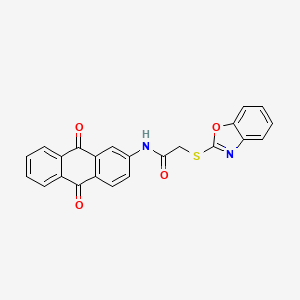molecular formula C23H14N2O4S B4943429 2-(1,3-benzoxazol-2-ylthio)-N-(9,10-dioxo-9,10-dihydro-2-anthracenyl)acetamide 