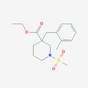 molecular formula C17H25NO4S B4943430 ethyl 3-(2-methylbenzyl)-1-(methylsulfonyl)-3-piperidinecarboxylate 