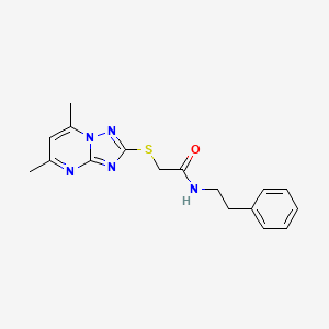 2-[(5,7-dimethyl[1,2,4]triazolo[1,5-a]pyrimidin-2-yl)thio]-N-(2-phenylethyl)acetamide