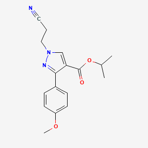 molecular formula C17H19N3O3 B4943441 isopropyl 1-(2-cyanoethyl)-3-(4-methoxyphenyl)-1H-pyrazole-4-carboxylate 