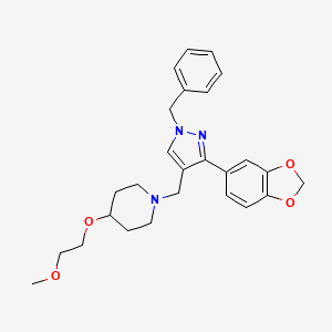 molecular formula C26H31N3O4 B4943449 1-{[3-(1,3-benzodioxol-5-yl)-1-benzyl-1H-pyrazol-4-yl]methyl}-4-(2-methoxyethoxy)piperidine 