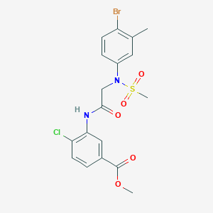 molecular formula C18H18BrClN2O5S B4943486 methyl 3-{[N-(4-bromo-3-methylphenyl)-N-(methylsulfonyl)glycyl]amino}-4-chlorobenzoate 