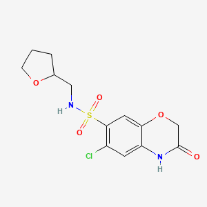 molecular formula C13H15ClN2O5S B4943490 6-chloro-3-oxo-N-(tetrahydro-2-furanylmethyl)-3,4-dihydro-2H-1,4-benzoxazine-7-sulfonamide 