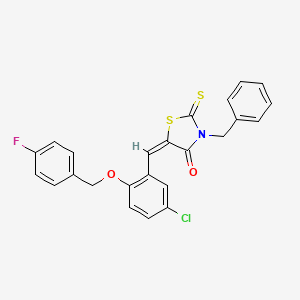 molecular formula C24H17ClFNO2S2 B4943495 3-benzyl-5-{5-chloro-2-[(4-fluorobenzyl)oxy]benzylidene}-2-thioxo-1,3-thiazolidin-4-one 
