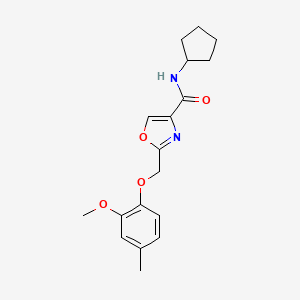 molecular formula C18H22N2O4 B4943504 N-cyclopentyl-2-[(2-methoxy-4-methylphenoxy)methyl]-1,3-oxazole-4-carboxamide 