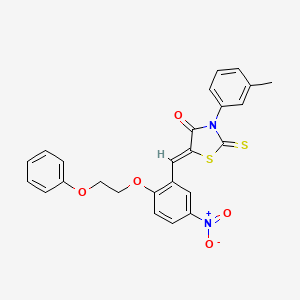 molecular formula C25H20N2O5S2 B4943512 3-(3-methylphenyl)-5-[5-nitro-2-(2-phenoxyethoxy)benzylidene]-2-thioxo-1,3-thiazolidin-4-one 