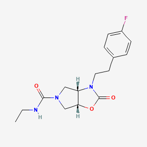 (3aS*,6aR*)-N-ethyl-3-[2-(4-fluorophenyl)ethyl]-2-oxohexahydro-5H-pyrrolo[3,4-d][1,3]oxazole-5-carboxamide