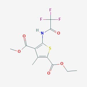 molecular formula C12H12F3NO5S B494354 2-Ethyl 4-methyl 3-methyl-5-[(trifluoroacetyl)amino]-2,4-thiophenedicarboxylate 