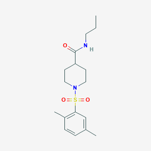 molecular formula C17H26N2O3S B4943555 1-[(2,5-dimethylphenyl)sulfonyl]-N-propyl-4-piperidinecarboxamide 