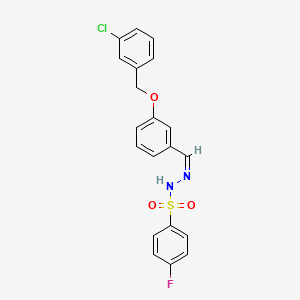 N'-{3-[(3-chlorobenzyl)oxy]benzylidene}-4-fluorobenzenesulfonohydrazide