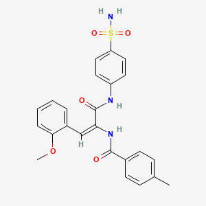 molecular formula C24H23N3O5S B4943568 N-[1-({[4-(aminosulfonyl)phenyl]amino}carbonyl)-2-(2-methoxyphenyl)vinyl]-4-methylbenzamide 