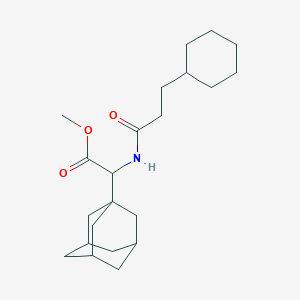 molecular formula C22H35NO3 B4943575 methyl 1-adamantyl[(3-cyclohexylpropanoyl)amino]acetate 