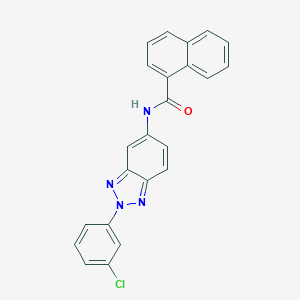 molecular formula C23H15ClN4O B494360 Naphthalene-1-carboxylic acid [2-(3-chloro-phenyl)-2H-benzotriazol-5-yl]-amide 