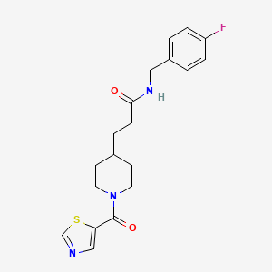 molecular formula C19H22FN3O2S B4943607 N-(4-fluorobenzyl)-3-[1-(1,3-thiazol-5-ylcarbonyl)-4-piperidinyl]propanamide 