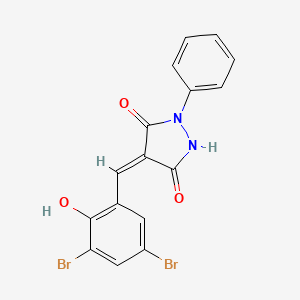 molecular formula C16H10Br2N2O3 B4943613 4-(3,5-dibromo-2-hydroxybenzylidene)-1-phenyl-3,5-pyrazolidinedione 