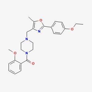 molecular formula C25H29N3O4 B4943616 1-{[2-(4-ethoxyphenyl)-5-methyl-1,3-oxazol-4-yl]methyl}-4-(2-methoxybenzoyl)piperazine 