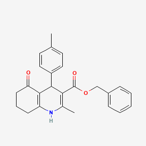 molecular formula C25H25NO3 B4943650 benzyl 2-methyl-4-(4-methylphenyl)-5-oxo-1,4,5,6,7,8-hexahydro-3-quinolinecarboxylate 