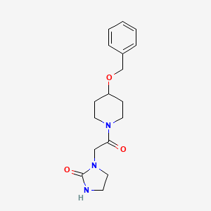 molecular formula C17H23N3O3 B4943657 1-{2-[4-(benzyloxy)-1-piperidinyl]-2-oxoethyl}-2-imidazolidinone 