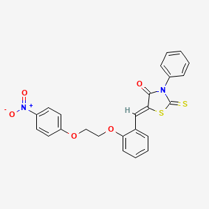 molecular formula C24H18N2O5S2 B4943672 5-{2-[2-(4-nitrophenoxy)ethoxy]benzylidene}-3-phenyl-2-thioxo-1,3-thiazolidin-4-one 