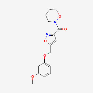 molecular formula C16H18N2O5 B4943701 2-({5-[(3-methoxyphenoxy)methyl]-3-isoxazolyl}carbonyl)-1,2-oxazinane 