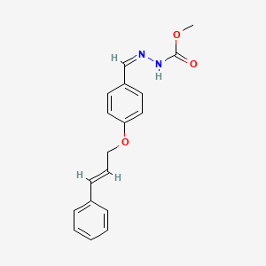 molecular formula C18H18N2O3 B4943723 methyl 2-{4-[(3-phenyl-2-propen-1-yl)oxy]benzylidene}hydrazinecarboxylate 