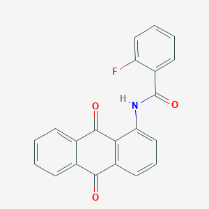 molecular formula C21H12FNO3 B4943729 N-(9,10-dioxo-9,10-dihydro-1-anthracenyl)-2-fluorobenzamide CAS No. 5278-62-6