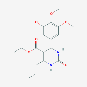 molecular formula C19H26N2O6 B494374 Ethyl 2-oxo-6-propyl-4-(3,4,5-trimethoxyphenyl)-1,2,3,4-tetrahydro-5-pyrimidinecarboxylate 
