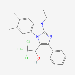 molecular formula C21H20Cl3N3O B4943745 2,2,2-trichloro-1-(9-ethyl-6,7-dimethyl-2-phenyl-9H-imidazo[1,2-a]benzimidazol-3-yl)ethanol 