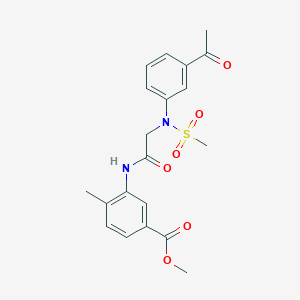 molecular formula C20H22N2O6S B4943779 methyl 3-{[N-(3-acetylphenyl)-N-(methylsulfonyl)glycyl]amino}-4-methylbenzoate 