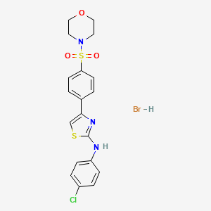 molecular formula C19H19BrClN3O3S2 B4943785 N-(4-chlorophenyl)-4-[4-(4-morpholinylsulfonyl)phenyl]-1,3-thiazol-2-amine hydrobromide 