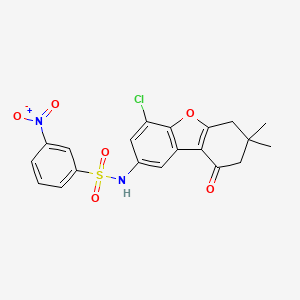 N-(4-chloro-7,7-dimethyl-9-oxo-6,7,8,9-tetrahydrodibenzo[b,d]furan-2-yl)-3-nitrobenzenesulfonamide